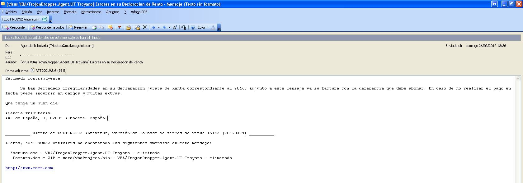 www.intensas.com Virus Errores en su Declaración de Renta Troyano - antivirus